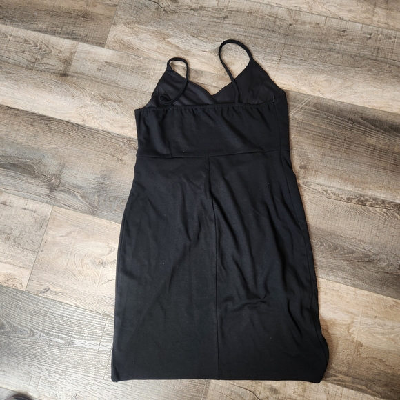 zalalus Dresses & Skirts - Zalalus Chic‎ Black Ruched Spaghetti Strap Midi Dress Size: XL